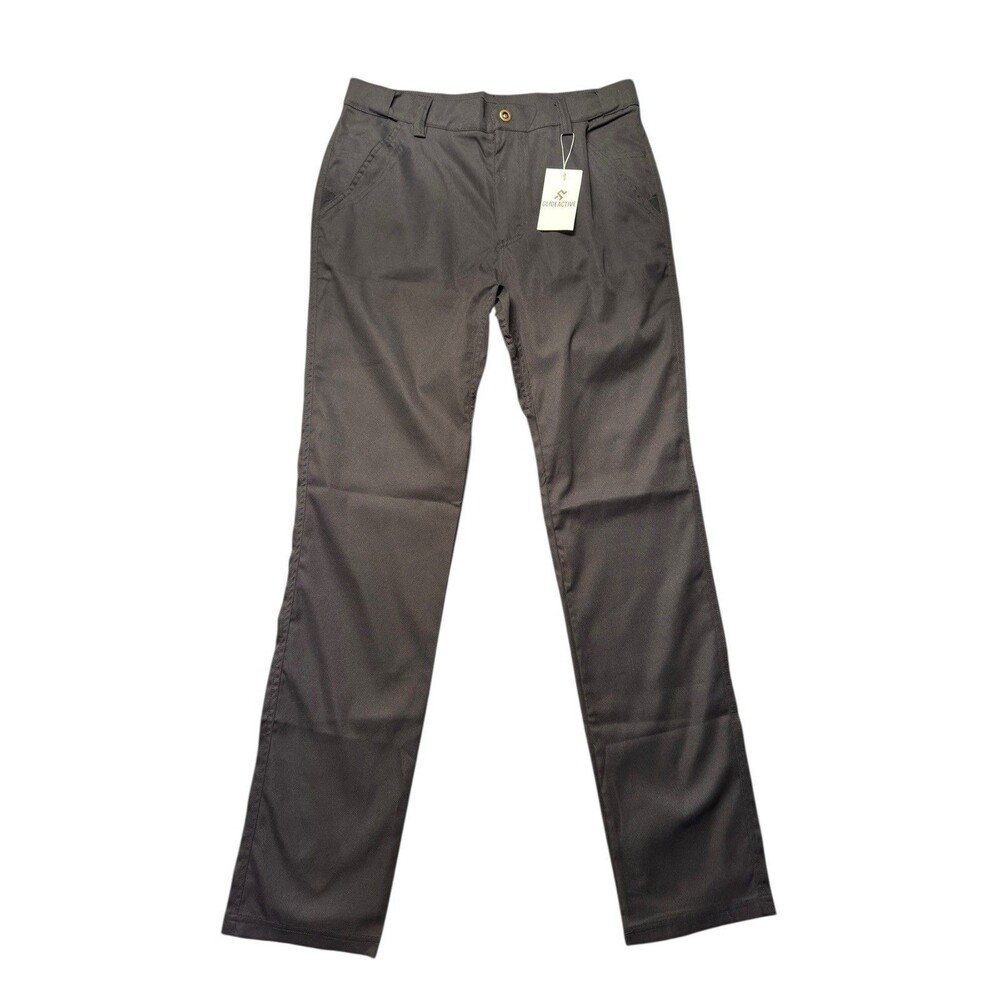 GlideActive Mens 33x33 Chino Pants Black Straight Leg Casual Twill NWT